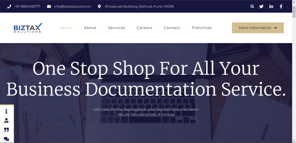 Website Development & Website Design For Biztax Solutions